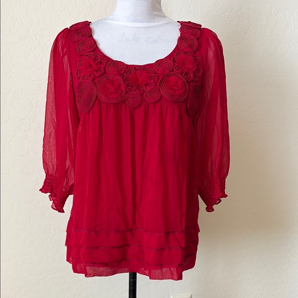 ICE Elegant Red Women's Top. S